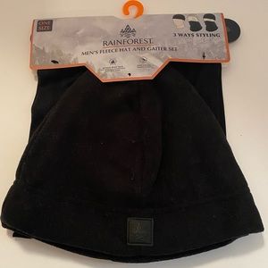 NWT Rainforest Mens Fleece Hat and Gaiter Set